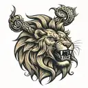 lion roaring tattoo design idea