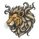 lion roaring tattoo design idea