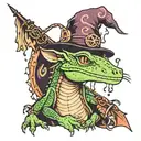 gecko witch tattoo design idea