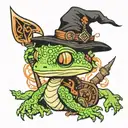 gecko witch tattoo design idea