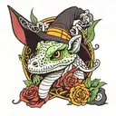 gecko witch tattoo design idea
