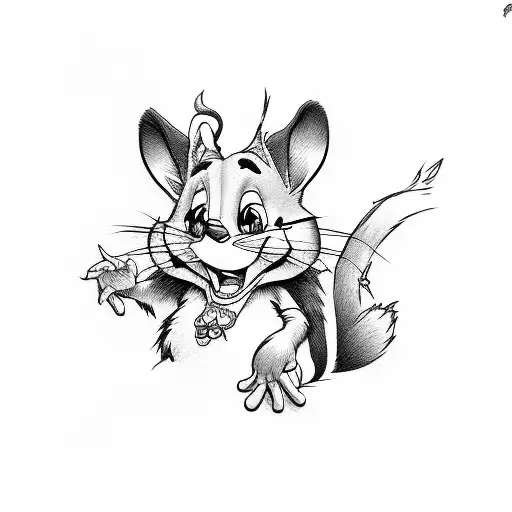 tom e jerry tattoo design idea