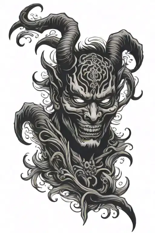 Devil's Mask tattoo design idea