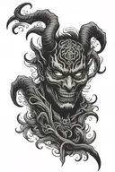 Devil's Mask tattoo design idea
