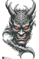 Devil's Mask tattoo design idea