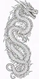 abstract dragon flying tattoo design idea