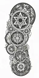 full metal alchemist alchemy circle tattoo design idea