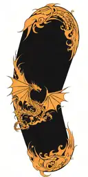 abstract dragon flying tattoo design idea
