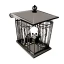 skeleton in a cage tattoo design idea