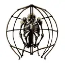 skeleton in a cage tattoo design idea