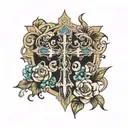 CROSS IN AGE  tattoo design idea