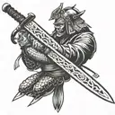 samurai sword crossing each other tattoo design idea