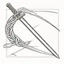  two samurai sword crossing each other tattoo design idea