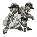 African American boys wearing baseball hats and suits in Philadelphia  tattoo design idea