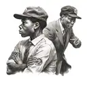 African American boys wearing baseball hats and suits in Philadelphia  tattoo design idea