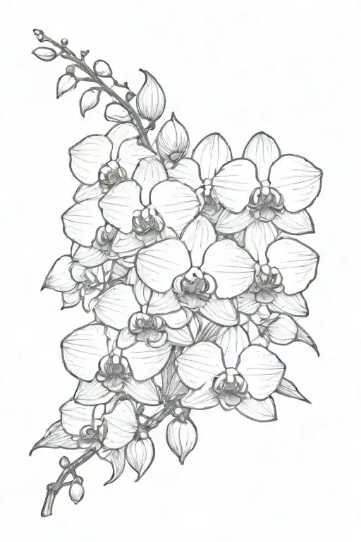 Buddha orchid flowers tattoo design idea