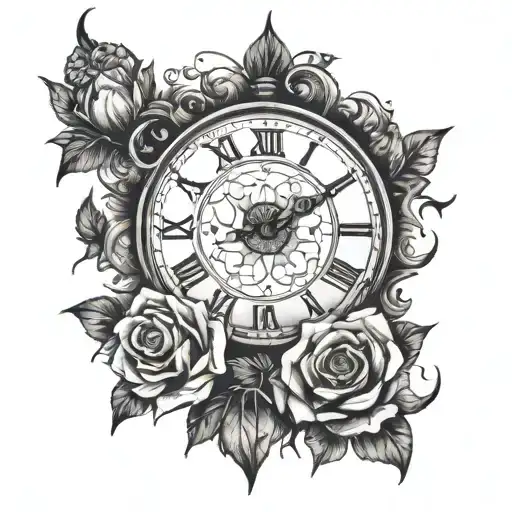 alpha and time and lighting tattoo design idea