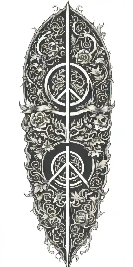peace and life and death tattoo design idea