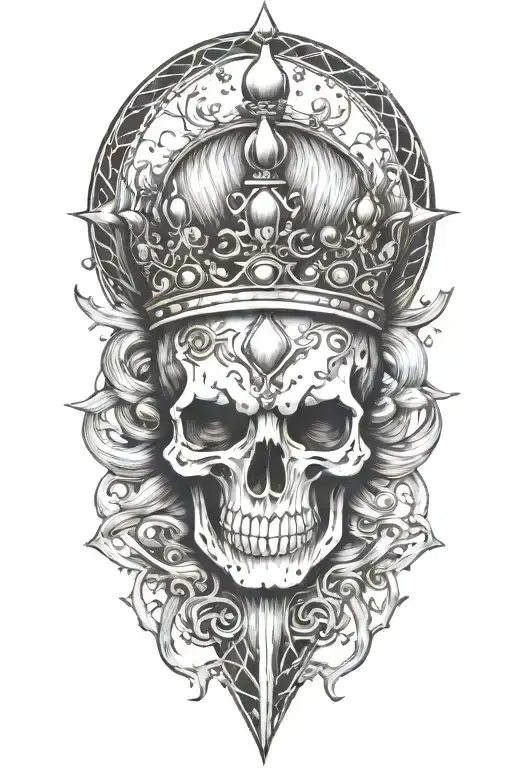 alchemy, storm, crown tattoo design idea