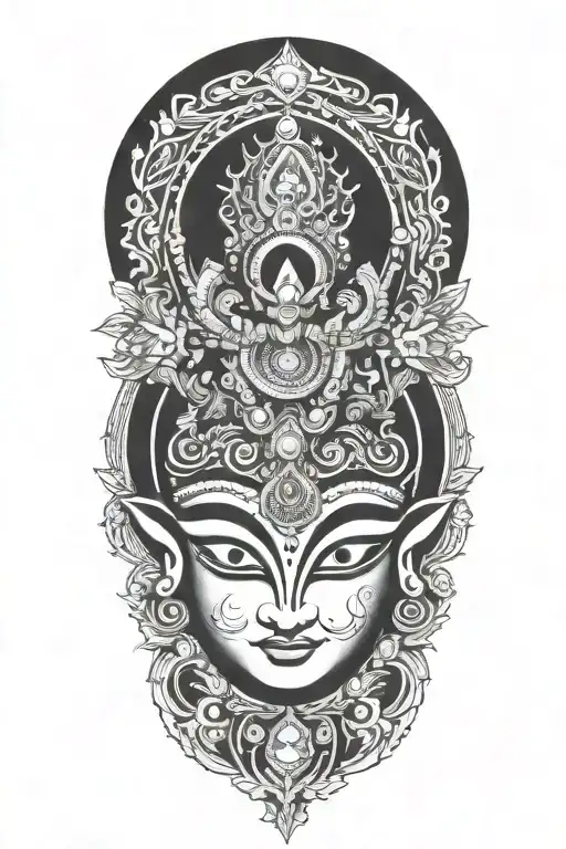 krishna god symbol in alchemy tattoo design idea