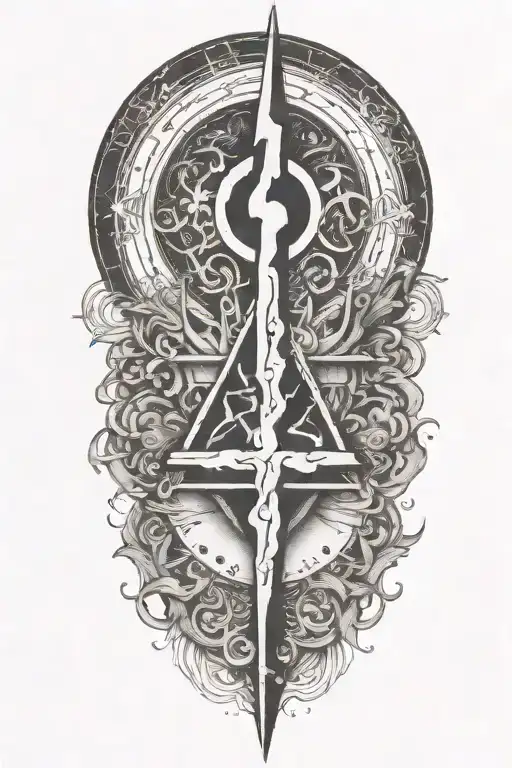 alchemy, peace, crown, clouds tattoo design idea