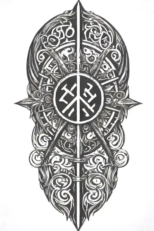 peace and life and conqueror tattoo design idea