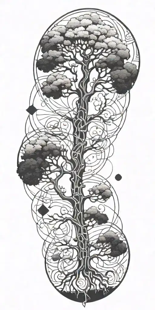 exercise symbolizing life tree tattoo design idea