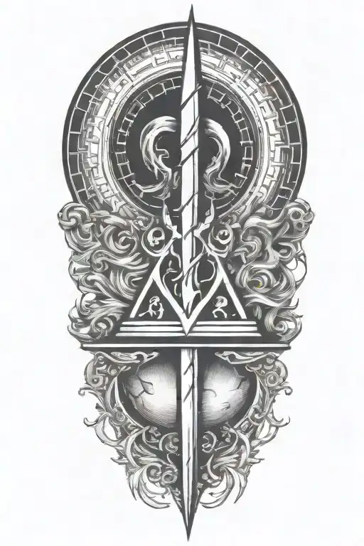 alchemy, magic, crown tattoo design idea