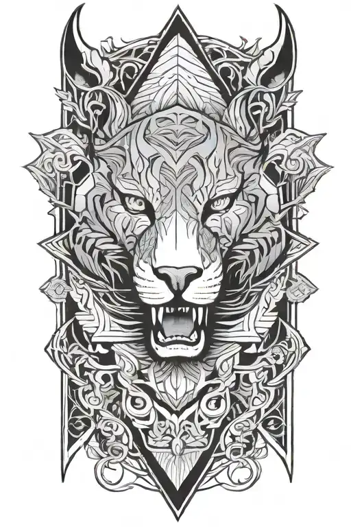 alpha and lighting tattoo design idea
