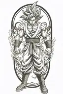 warrior, waves, goku tattoo design idea