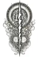 alchemy, peace, lightning bolt, magic tattoo design idea