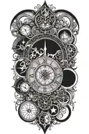 alpha and time and lighting tattoo design idea