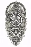 alchemy, peace, magic tattoo design idea