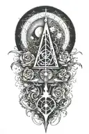 alchemy, peace, thunder, magic tattoo design idea