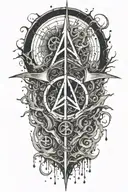 alchemy, peace, thunder, chaos, splash tattoo design idea