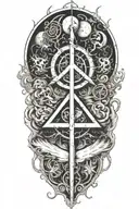 alchemy, peace, thunder, chaos, splash tattoo design idea