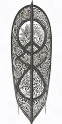 peace and life and lines tattoo design idea