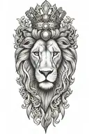 alchemy lion heart crown tattoo design idea