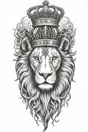 alchemy lion heart crown tattoo design idea