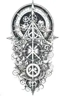 alchemy, peace, thunder, chaos, splash tattoo design idea