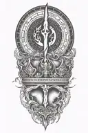 alchemy, peace, crown, clouds tattoo design idea