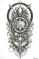 alchemy, chaos, splash tattoo design idea