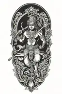 krishna god symbol in alchemy tattoo design idea