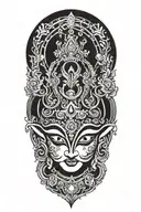 krishna god symbol in alchemy tattoo design idea