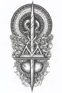 alchemy, magic, crown tattoo design idea