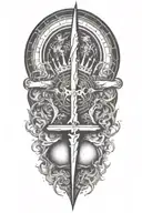 alchemy, magic, crown tattoo design idea