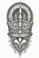 alchemy, magic, crown tattoo design idea