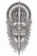 alchemy, magic, crown tattoo design idea