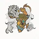 African continent tattoo design idea