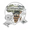 African continent tattoo design idea